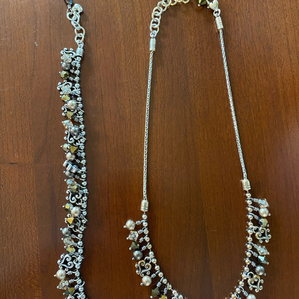 Brighton “CANNES’ Bronze Swarovski Crystal and Pearl Necklace and Bracelet - Picture 6 of 10